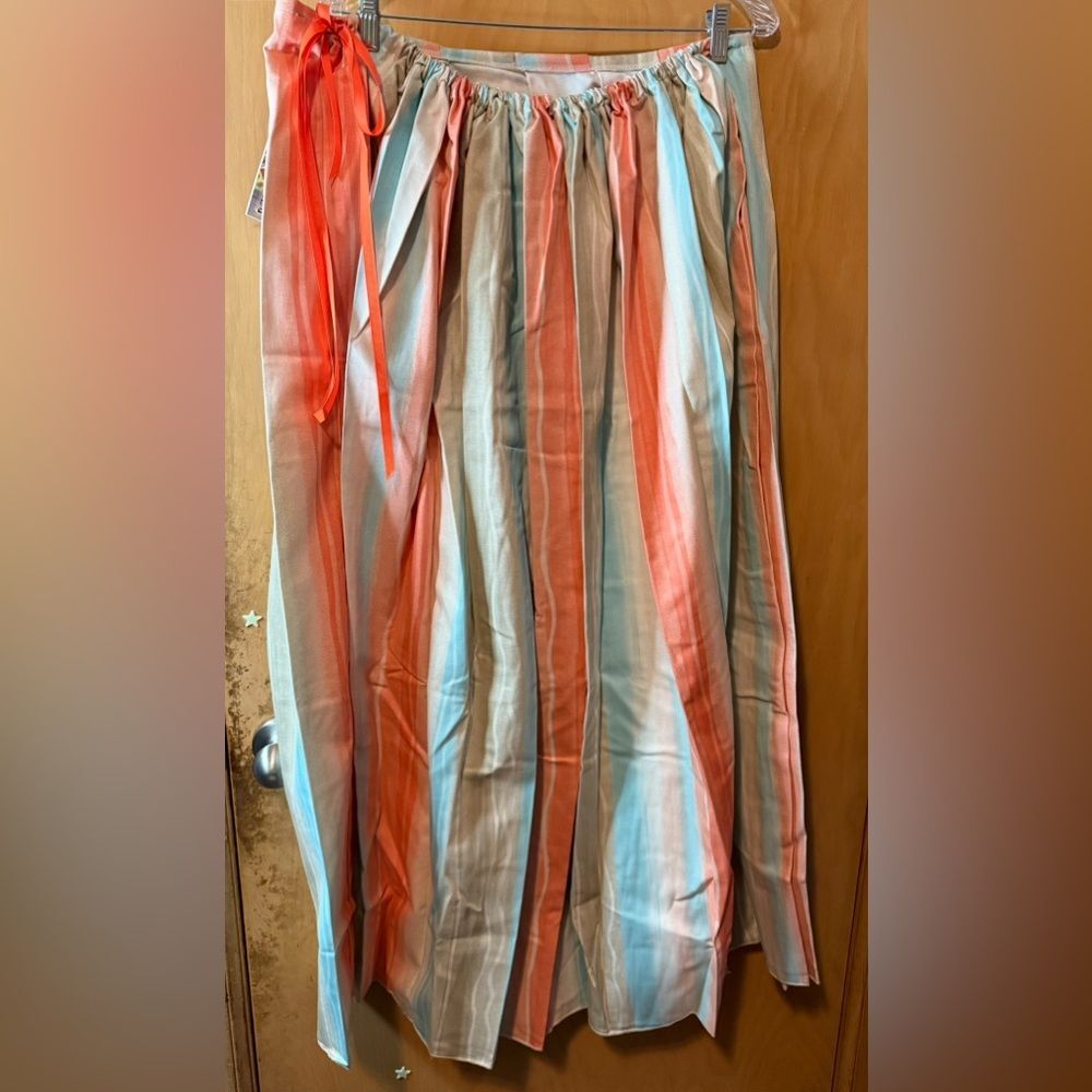 Damsel in this Dress Tulip Skirt Gorgeous Teal & Orange/Peach Cream Renaissance